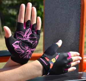 Рукавички для фітнесу MadMax MFG-770 Flower Power Gloves Black/Pink M