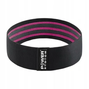 Тканева гумка для фітнесу та спорту Power System PS-4091 Booty Band LVL 1 Black/Pink d_64 см. навантаження 18 - 23 кг.