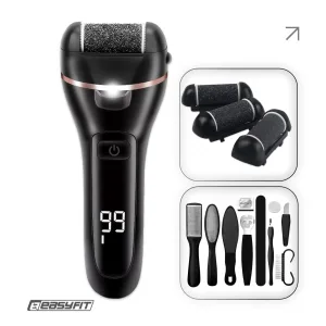 Electric Foot Pumice EasyFit with 10-Piece Set, 3 Attachments