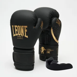 Боксерські рукавиці Leone GN059D Black/Gold 10 унцій (капу в комплекті)