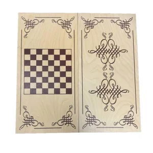 Набір шашки та нарди дерев'яні, розмір 60х60 см