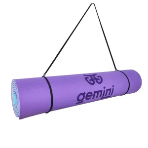 Килимок для фітнесу та йоги Sport TPE+TC 6 мм - фіолетово-м'ятний