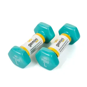 Гантелі Sport для фітнесу з вініловим покриттям 2 шт по 1,0 кг GSD-1.0CYAN