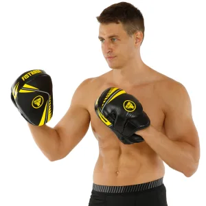 Лапа согнутая для бокса и единоборств FISTRAGE 2 шт чёрный-жёлтый