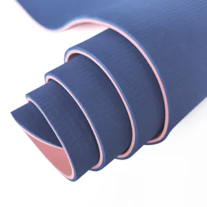 Килимок для фітнесу та йоги Sport TPE+TC 6 мм - рожево-синій