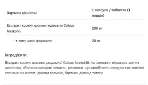 Coleus Forskohlii - 90 капсул