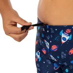 Плавки боксери для хлопчиків для плавання Планети вік 6-8 років темно-синій 8