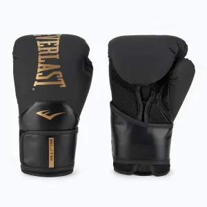 Боксерські рукавички Everlast ELITE 2 BOXING GLOVES чорно-золоті 16 унцій (оригінал) P00003273
