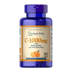 Vitamin C-1000 мг з біофлавоноїдами та шипшини - 100 капсул