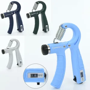 Еспандер кистьовий ножиці пружинний регульований 5-60 кг з лічильником синій