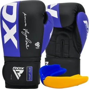 Рукавички Боксерські рукавиці RDX F4 Boxing Sparring Hook&Loop BLUE/BLACK 14 унцій (капа у комплекті)
