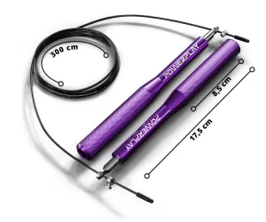Скакалка скоростная на подшипниках алюминиевая PowerPlay 4207 Elite Jump Rope фиолетовая (3m.)