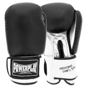 Боксерські рукавиці PowerPlay 3004 Classic Чорно-Білі 12 унцій