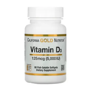 Vitamin D3 - 125 мкг 5,000 IU 90 рибний geLatin софтгель