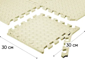 Татамі мат EasyFit 8 шт (30х30х1 см) хвіст ластівки білий