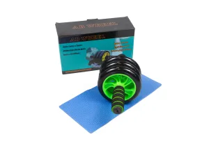 Ролик для пресу EasyFit з килимком зелений (3 колеса)