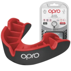 Капа Opro Silver дитяча вік до 10 чорний/червоний art.102503001