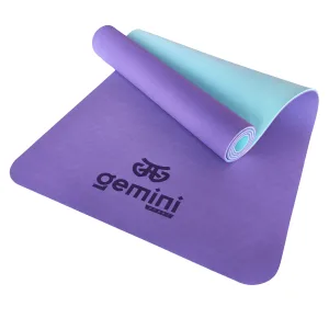 Килимок для фітнесу та йоги Sport TPE+TC 6 мм - Фіолетово-М'ятний