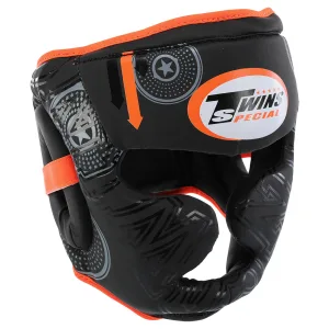 Шолом боксерський з повним захистом PVC TWN Чорно-Помаранчевий L