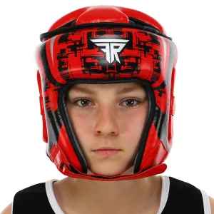 Шолом боксерський відкритий шкіряний FISTRAGE FURIOUS Червоний L