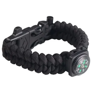 Браслет виживання з компасом, кресало, ніж, свисток 280x2,2 см зелений