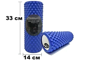 Масажний ролик EasyFit Grid Roller Light 33 см синій