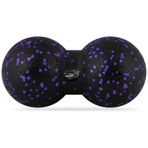 Масажний м'яч подвійний PowerPlay PP-4352 Epp foam Арахіс ball d8*16 cm. Чорно/Фіолетовий