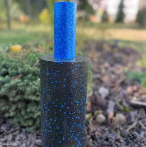 Масажний ролик (роллер) гладкий PowerPlay PP-4348 2 in 1 EPP Foam Roller чорно/синій 33x14 см