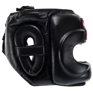 Шолом боксерський з бампером шкіряний TWINS STEEL FRAME Чорний M