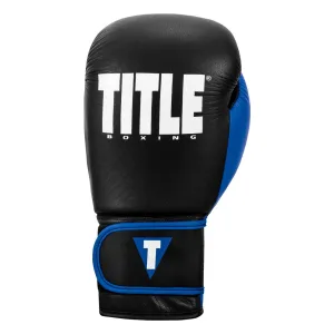 Боксерські рукавиці TITLE Boxing Dynamic Strike Black/Blue 14 унцій (бинти 4 м. у комплекті)