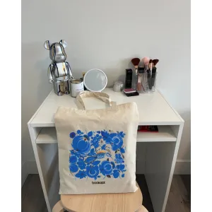 Екошопер BookOpt BK4001 петриківський розпис сині квіти бежевий