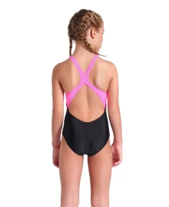 Arena RHYTHM SWIMSUIT V BACK L one-piece swimsuit girls black pink 116 cm