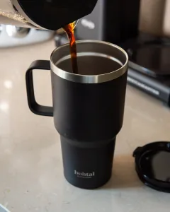 Термостакан (ізольована чашка) Bohtal з ручкою з нержавіючої сталі Tumbler Black 900 мл