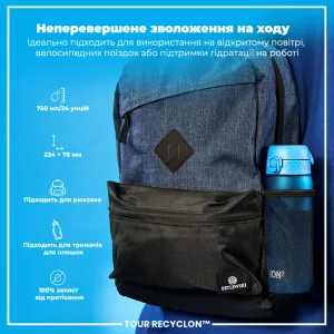 Пляшка для води ION8 750 мл. (ЕКО пляшка) BPA Free, Blue