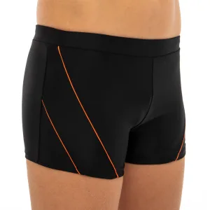 Плавки боксери для хлопчиків для плавання вік 6-10років чорно-жовтогарячий 10