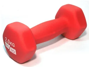 Гантелі для фітнесу з вініловим покриттям 2 шт - червоний