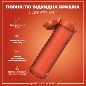 Пляшка для води ION8 1000 мл. (ЕКО пляшка) BPA Free, Hearty Orange