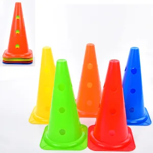 Конус-фішка для тренувань з отворами для штанги 38 см синій