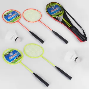 Бадмінтон з воланчиком TK Sport С 40175, 2 кольори, воланчик EVA, 2 ракетки в чохлі Помаранчевий