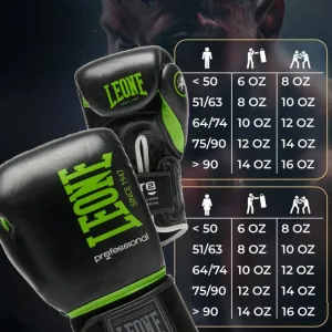 Боксерські рукавиці Leone GN115 PROFESSIONAL 2 Black 16 унцій (бинти 4 м. в комплекті)