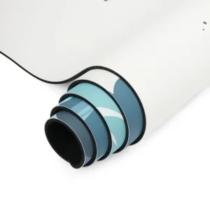 Yoga Mat Rubber Polyurethane Pro ILLustration Sport Pro 183 cm*68 cm*5 mm Blue Cyan