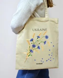 Екошопер BookOpt BK4020 Ukraine волошки і колоски бежевий