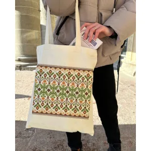 Екошопер BookOpt BK 4111 карпатська вишивка бежевий