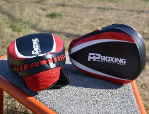 Лапи боксерські PowerPlay 3050 чорно червоні PU [пара]