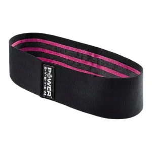 Тканева гумка для фітнесу та спорту Power System PS-4091 Booty Band LVL 1 Black/Pink d_64 см. навантаження 18 - 23 кг.