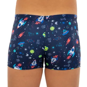 Плавки боксери для хлопчиків для плавання Планети вік 6-8 років темно-синій 8
