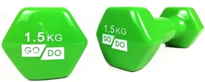 Гантелі для фітнесу з вініловим покриттям 2 шт GoDo GD-1.5GR
