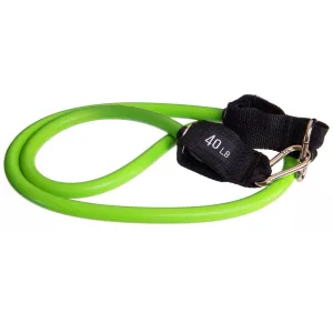 Еспандер трубчастий для фітнесу з карабіном 4х14х1200 мм навантаження 18 кг салатовий