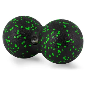 Масажний м'яч подвійний PowerPlay PP-4353 Epp foam Арахіс ball d12*24 cm. Чорно/Зелений