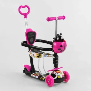 Самокат 5в1 Best Scooter - рожевий/Мультіколор